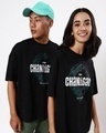 Shop Unisex Black Chandigarh Typography T-shirt-Front