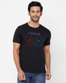 Shop Unisex Black Choose Printed Cotton T-shirt-Front