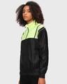 Shop Unisex Black & Green Color Block Windcheater Jacket-Design