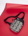 Shop Unisex Black & Green Commando Camouflage Sling Bag-Front