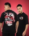 Shop Unisex Black Demon SLayer Kamado Family Oversized Anime T-shirt-Front