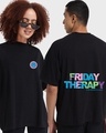 Shop Unisex Black Friday Therapy Typography T-shirt-Front