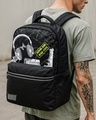 Shop Unisex Black GKMC Printed Laptop Backpack-Front