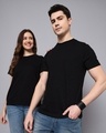 Shop Pack of 2 Unisex Black Graphic Printed Couple T-shirt-Full