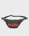 Shop Unisex Black Hustle Typography Fanny Bag-Front