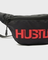 Shop Unisex Black Hustle Typography Fanny Bag-Full