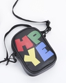 Shop Unisex Black Hype Gang Typography Sling Bag-Front