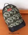Shop Unisex Black Junglee Camo Small Backpack-Front