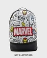 Shop Unisex Black Marvel Avengers Doodle Printed Small Backpack-Front