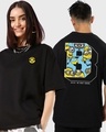 Shop Unisex Black Minions Me Want Banana Graphic Printed T-shirt-Front