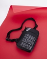 Shop Unisex Black Need More Space Typography Sling Bag-Front