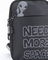 Shop Unisex Black Need More Space Typography Sling Bag