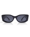 Shop Unisex Black Oval UV Protected Lens Sunglasses-Front