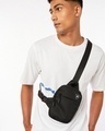 Shop Unisex Black Play Hip Pack Sling Bag-Front