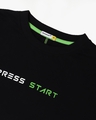 Shop Unisex Black Press Start Contrast Thread Typography T-shirt