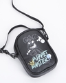 Shop Unisex Black Puppet Master Mini Graphic Printed Sling Bag-Front