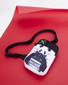 Shop Unisex Black Rebel Panda Graphic Printed Sling Bag-Front