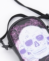 Shop Unisex Black Skull & Roses Graphic Printed Sling Bag
