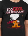 Shop Unisex Black Too Cool For This Planet Printed Cotton T-shirt-Full