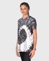 Shop Women's Black & White Tie & Dye Relaxed Fit T-shirt-Design