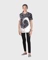 Shop Women's Black & White Tie & Dye Relaxed Fit T-shirt-Full