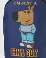 Shop Unisex Blue & Black Chill Guy Printed Backpack