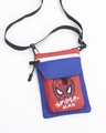 Shop Unisex Blue Spiderman Mask Graphic Printed Sling Bag-Front