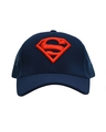 Shop Unisex Blue Superman 6 Panel Embroidered Trucker Cap-Front