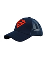 Shop Unisex Blue Superman 6 Panel Embroidered Trucker Cap-Design