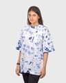 Shop Women's Blue & White Tie & Dye Relaxed Fit T-shirt-Design