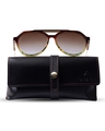 Shop Unisex Brown Oversized UV Protected Lens Sunglasses-Full