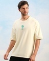 Shop Unisex Cream Embossed Printed Loose Fit  T-shirt-Design