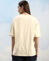 Shop Unisex Cream Embossed Printed Loose Fit T-shirt-Full