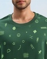 Shop Unisex Green All Over Printed Loose Fit T-shirt