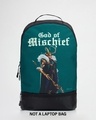 Shop Unisex Green & Black God Of Mischeif Printed Backpack-Front