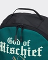 Shop Unisex Green & Black God Of Mischeif Printed Backpack