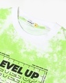 Shop Unisex Green & White Level Up Tie & Dye Typography T-shirt
