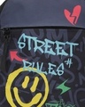 Shop Unisex Grey & Black Street Rules Printed Sling Bag