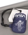 Shop Unisex Blue Nasa In Space Printed Sling Bag-Front