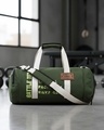 Shop Unisex Olive Green Battle Tested Typography Duffel Bag-Front
