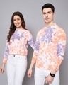 Shop Pack of 2 Unisex Orange Tie & Dye Couple T-shirt-Front