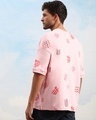 Shop Unisex Pink All Over Printed Loose Fit T-shirt-Full