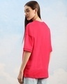 Shop Unisex Pink Embossed Printed Loose Fit  T-shirt-Full