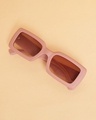 Shop Unisex Pink Rouge Grandad Sunglasses-Front
