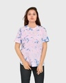 Shop Women's Purple & Blue Tie & Dye Relaxed Fit T-shirt-Front