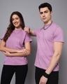 Shop Pack of 2 Unisex Purple Graphic Printed Couple T-shirt-Design