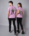 Shop Pack of 2 Unisex Purple Graphic Printed Couple T-shirt-Full