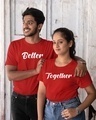 Shop Pack of 2 Unisex Red Better Together Couple T-shirt-Front