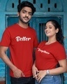 Shop Pack of 2 Unisex Red Better Together Couple T-shirt-Full