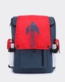 Shop Unisex Red & Blue Hustle Printed Laptop Backpack-Front